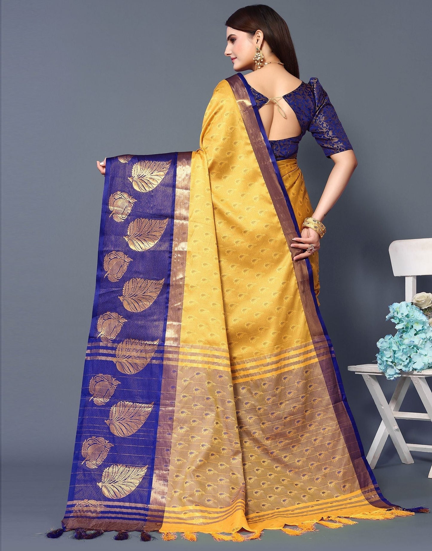 Yellow Cotton Saree | Sudathi