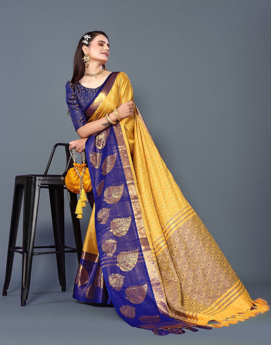 Yellow Cotton Saree | Sudathi