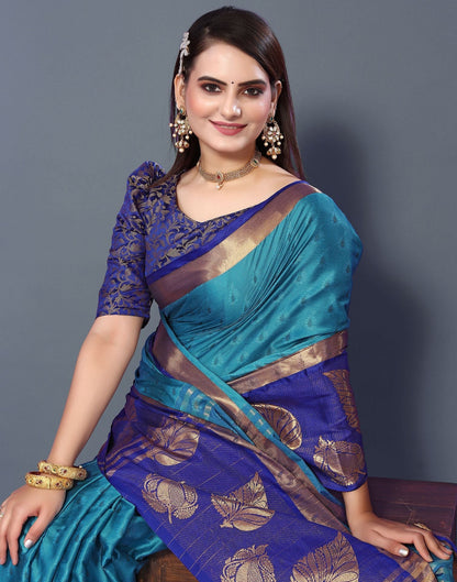 Sky Blue Cotton Saree | Sudathi