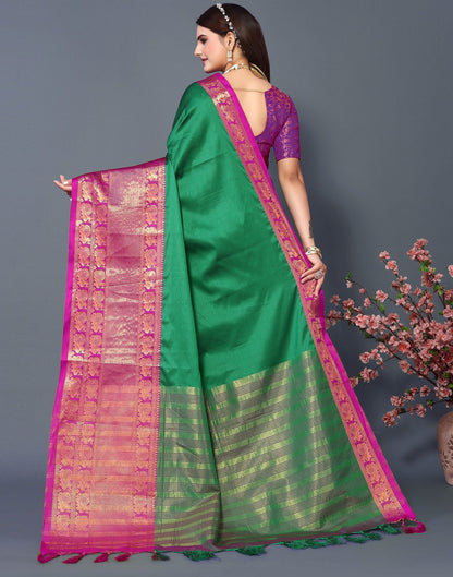 Green Cotton Saree | Sudathi