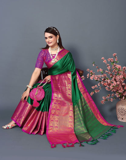 Green Cotton Saree | Sudathi