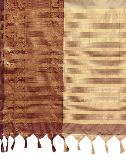 Beige Cotton Saree | Sudathi