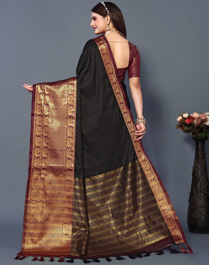 Black Cotton Saree | Sudathi