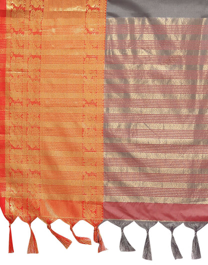 Grey Cotton Saree | Sudathi