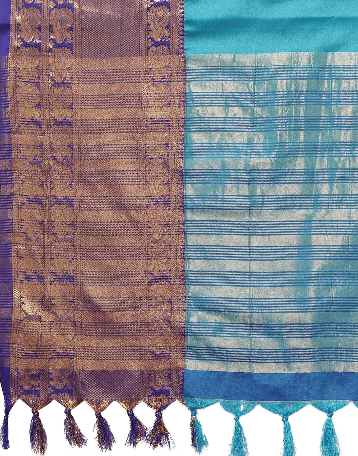 Sky Blue Cotton Saree | Sudathi