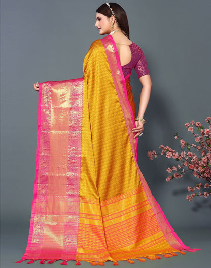 Mustard Yellow Cotton Saree | Sudathi