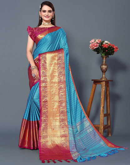 Blue Cotton Saree | Sudathi