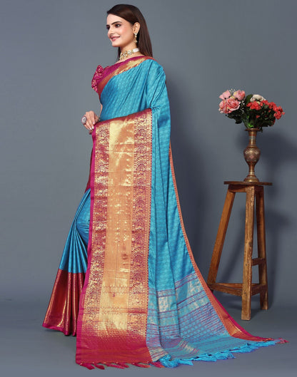 Blue Cotton Saree | Sudathi