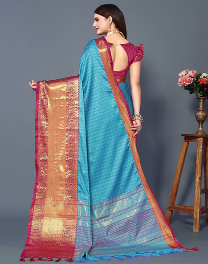Blue Cotton Saree | Sudathi