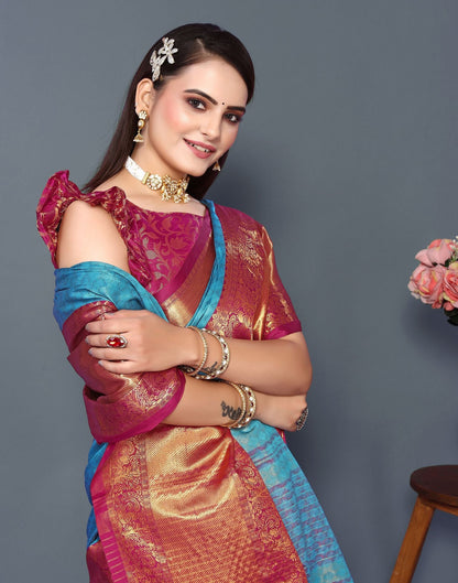 Blue Cotton Saree | Sudathi