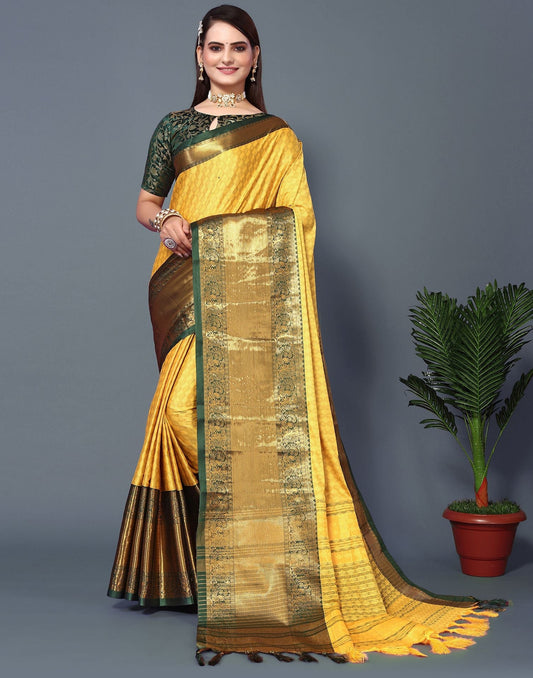 Yellow Cotton Saree | Sudathi