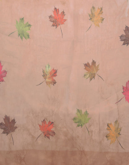 Light Peach Organza Printed Saree | Sudathi