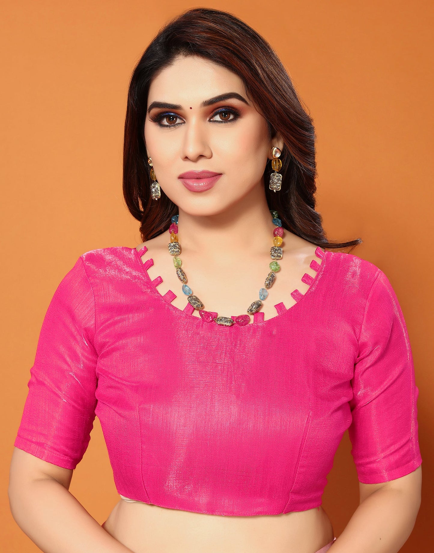 Pink Organza Digital Printed Saree