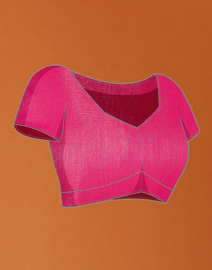 Pink Organza Digital Printed Saree