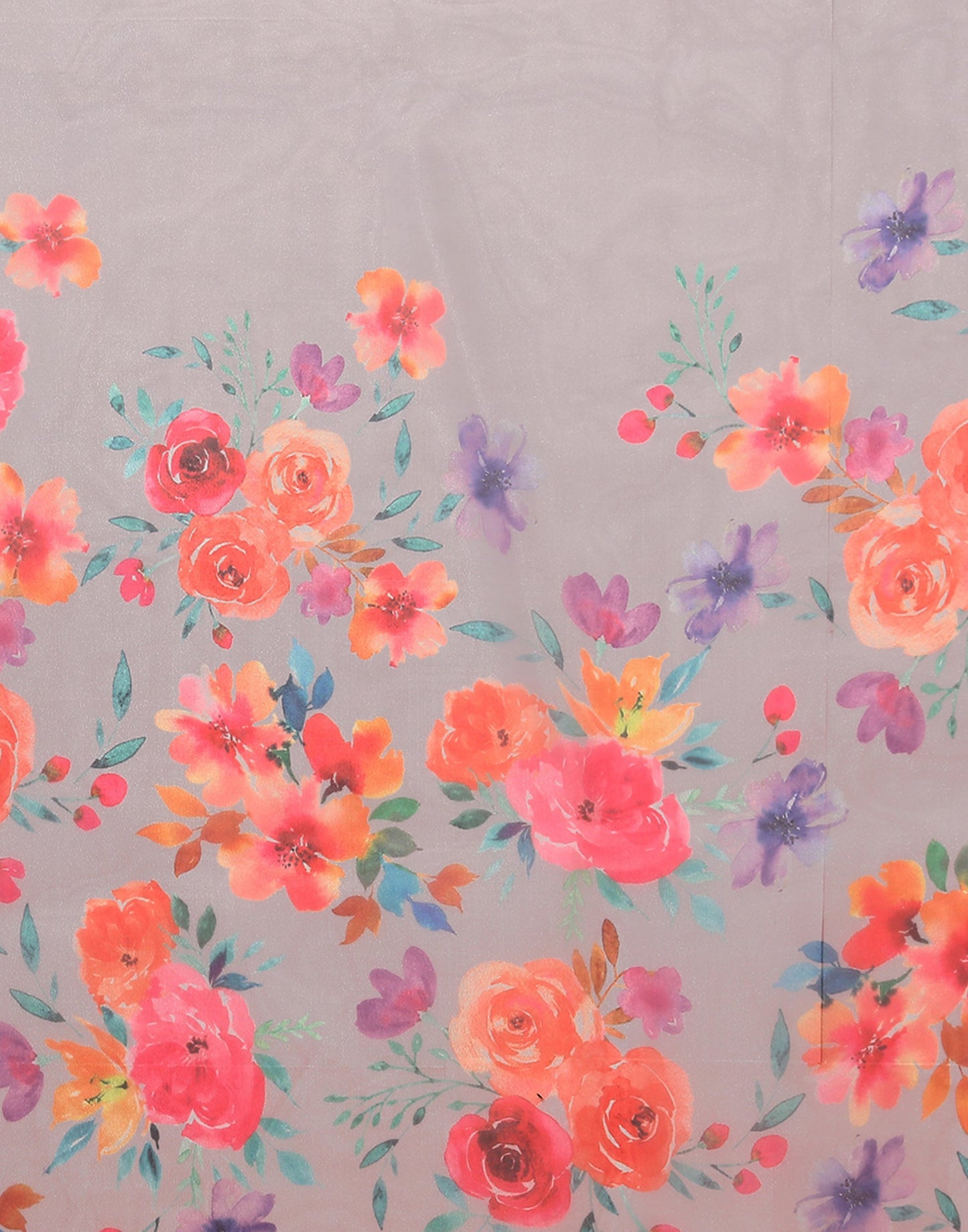 Light Purple Organza Digital Printed Saree