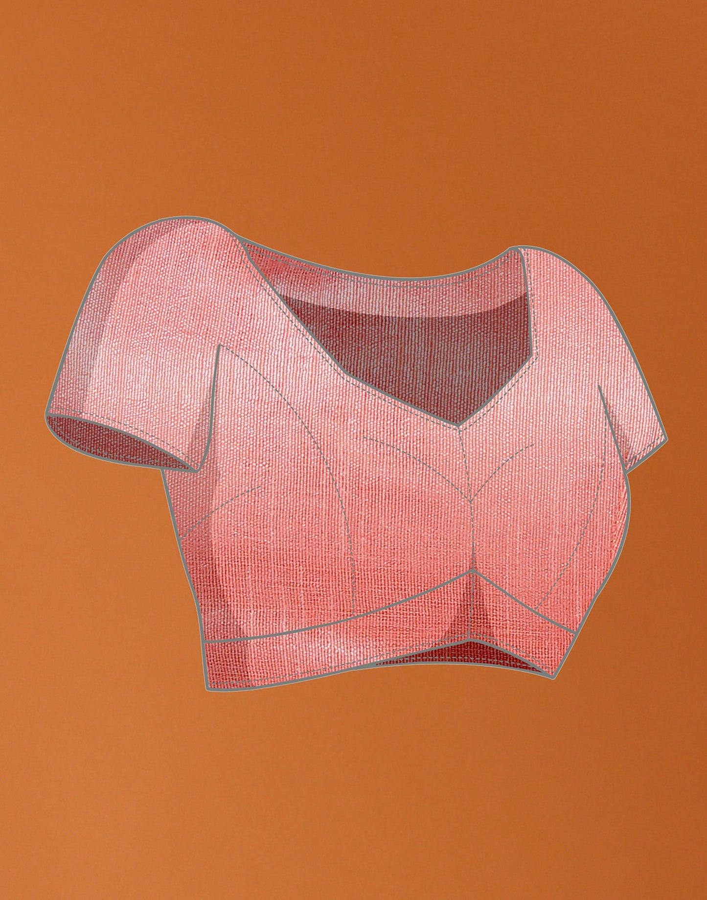 Light Orange Organza Digital Printed Saree