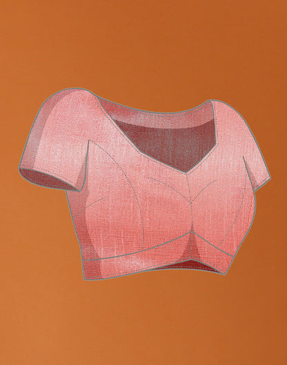 Light Orange Organza Digital Printed Saree