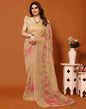 Light Brown Organza Digital Printed Saree