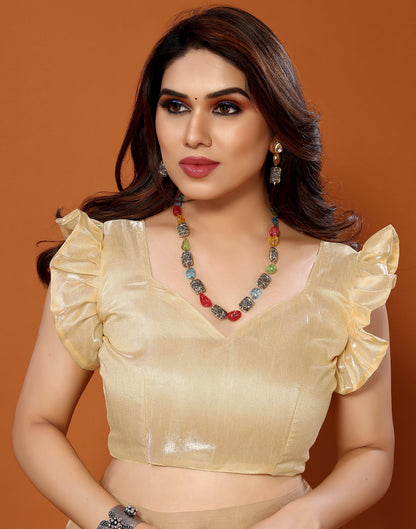 Light Brown Organza Digital Printed Saree