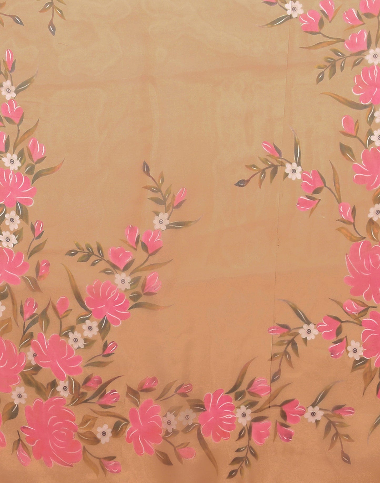 Light Brown Organza Digital Printed Saree