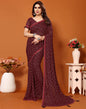 Maroon Georgette Printed Saree