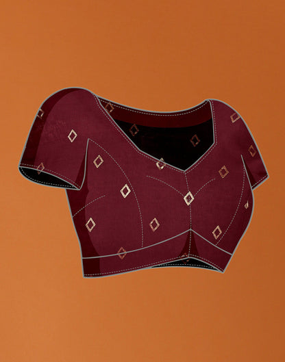 Maroon Georgette Printed Saree