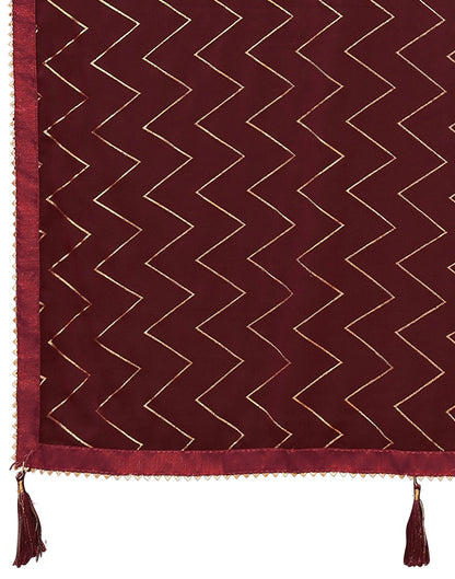 Maroon Georgette Printed Saree