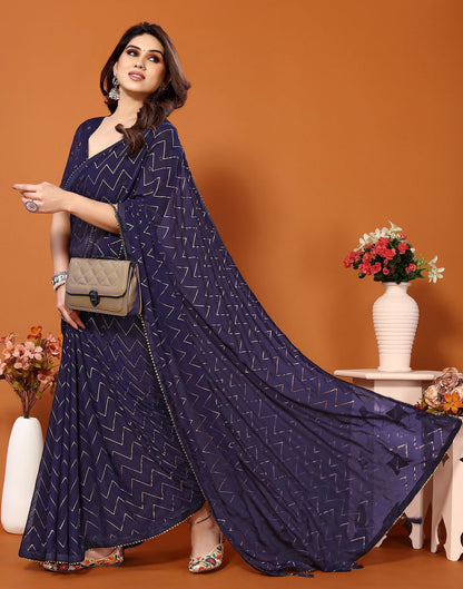 Blue Printed Saree | Sudathi