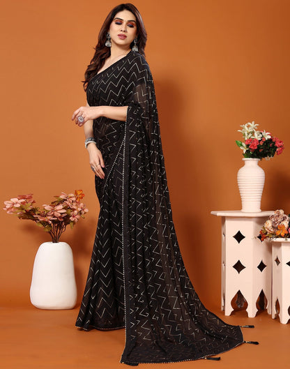 Black Printed Saree | Sudathi