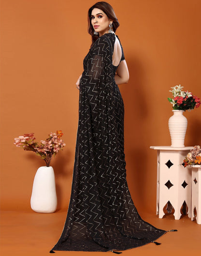 Black Printed Saree | Sudathi