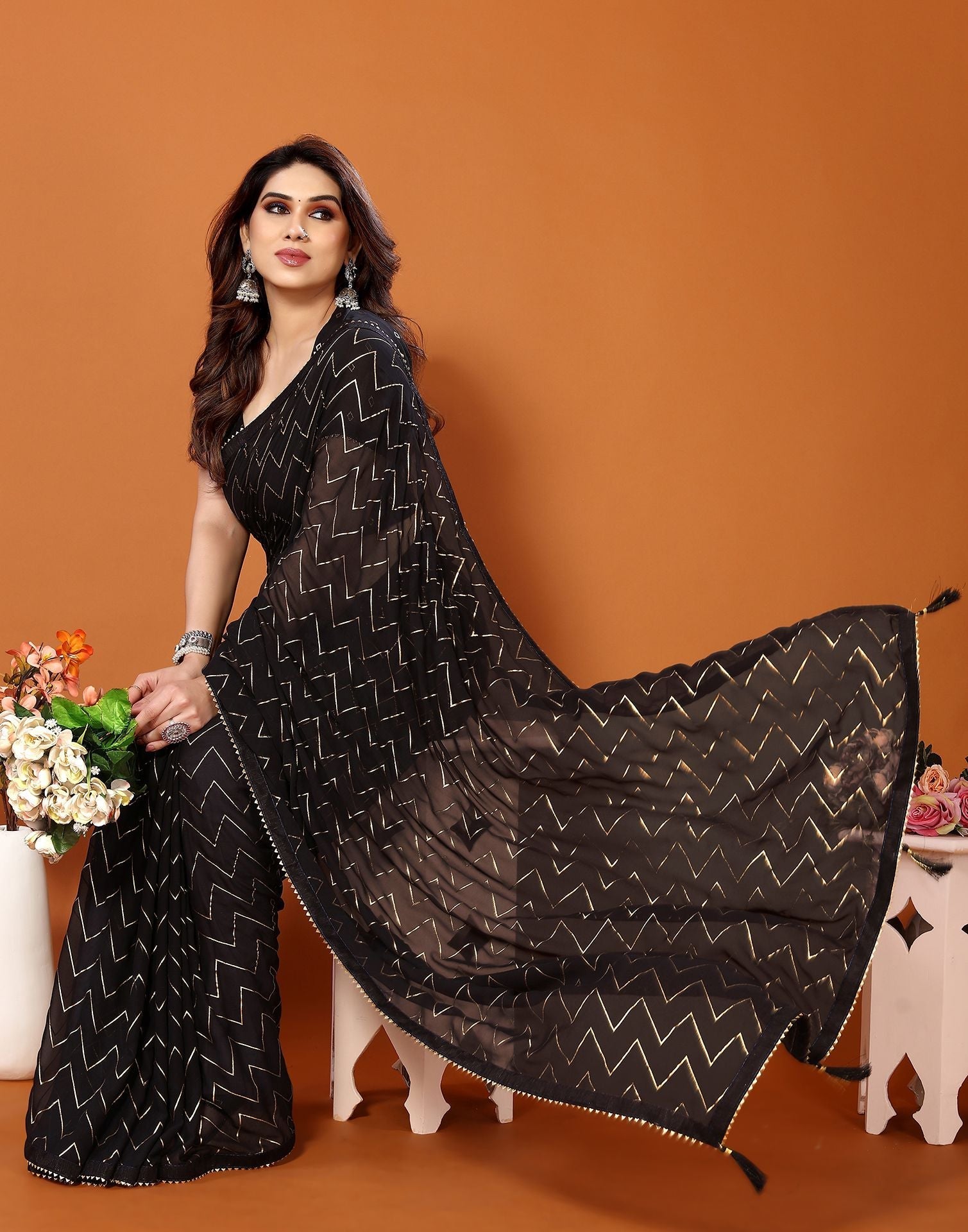 Black Printed Saree | Sudathi