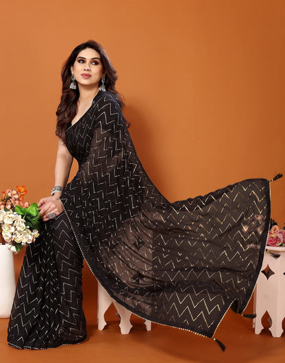 Black Printed Saree | Sudathi