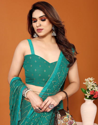 Green Printed Saree | Sudathi