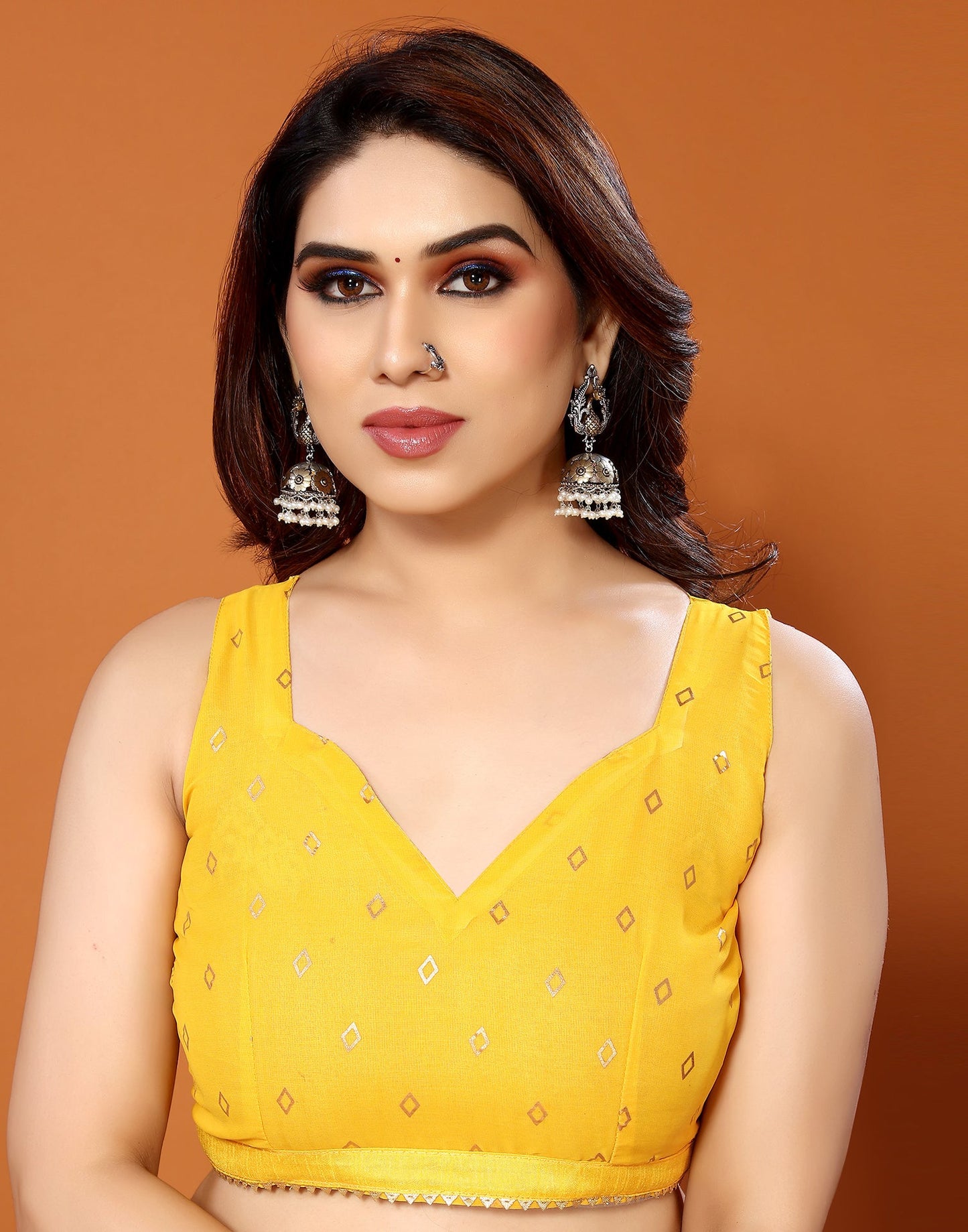 Yellow Georgette Printed Saree