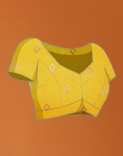 Yellow Georgette Printed Saree