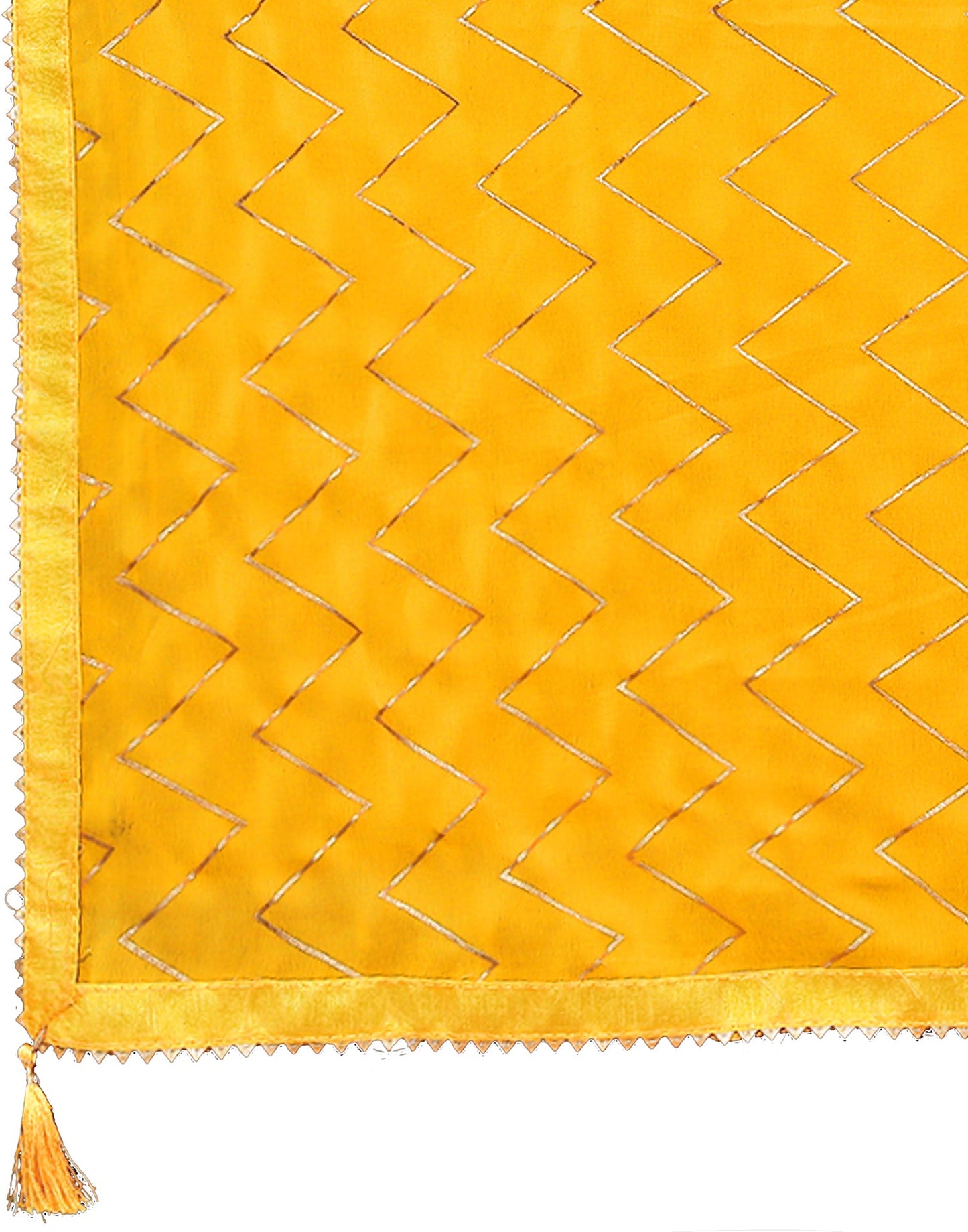 Yellow Georgette Printed Saree