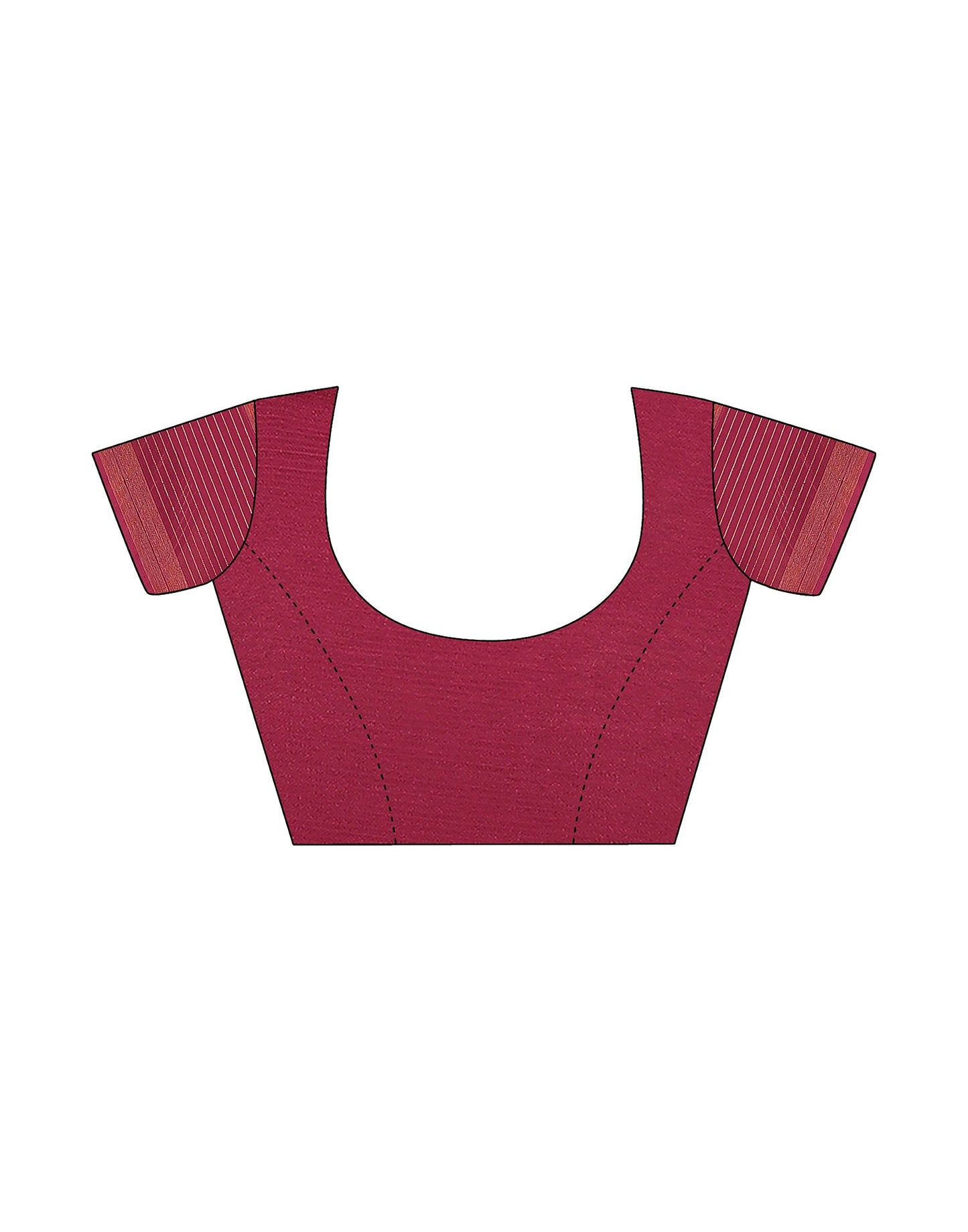 Maroon Chiffon Plain Saree