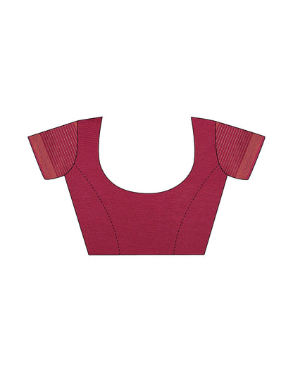 Maroon Chiffon Plain Saree