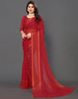 Red Chiffon Plain Saree
