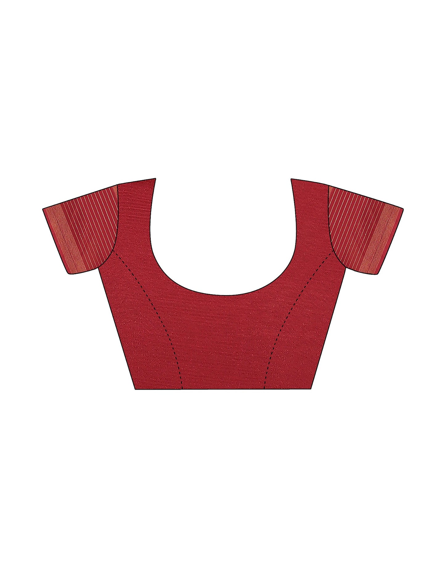 Red Chiffon Plain Saree