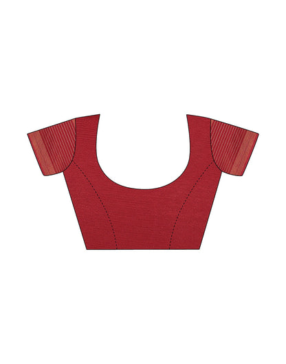 Red Chiffon Plain Saree
