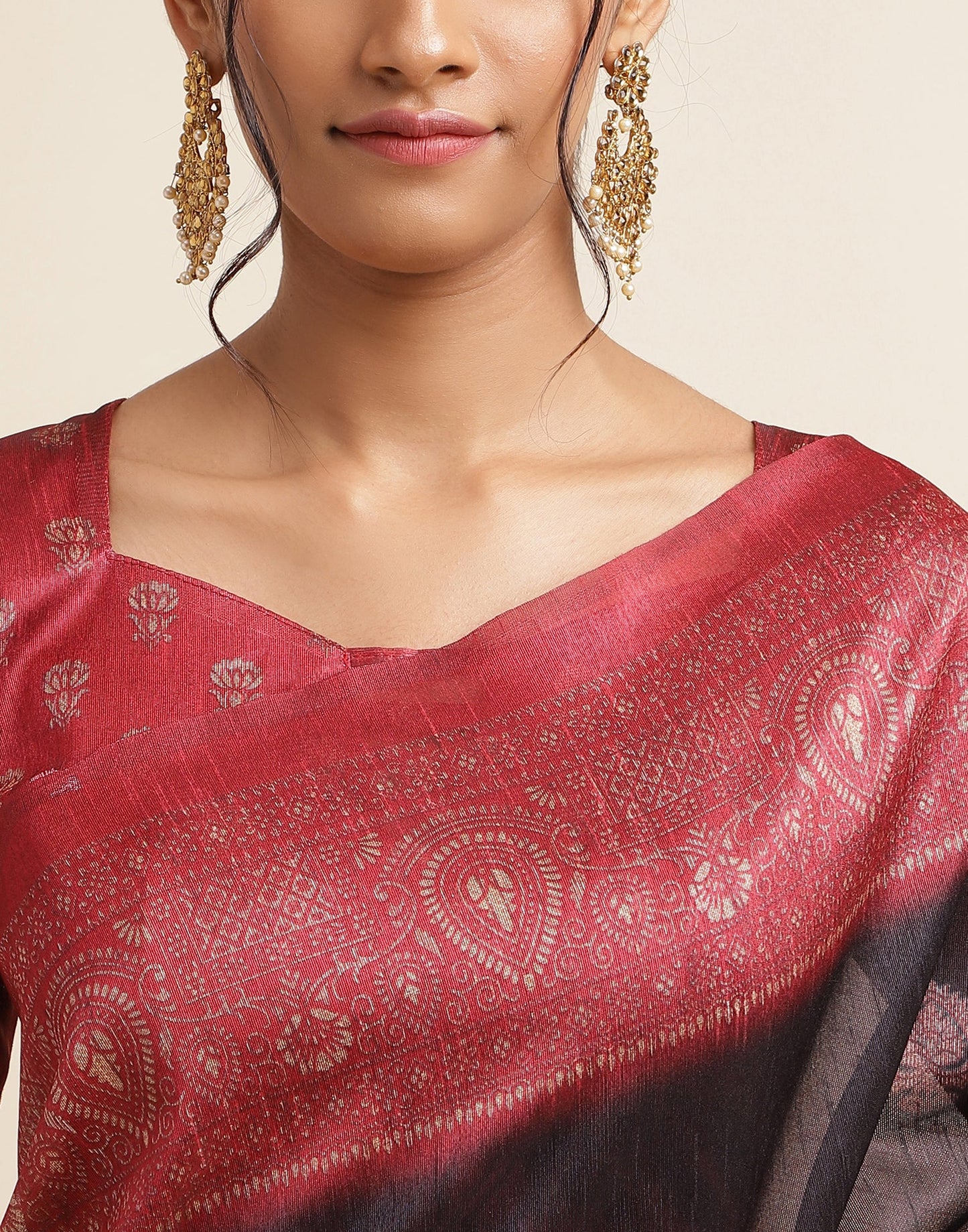 Black Silk Digital Printed Saree