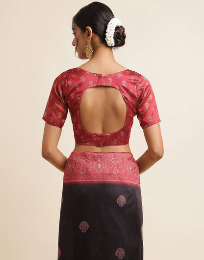 Black Silk Digital Printed Saree