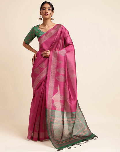 Pink Silk Digital Printed Saree