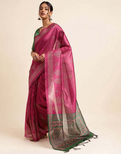 Pink Silk Digital Printed Saree