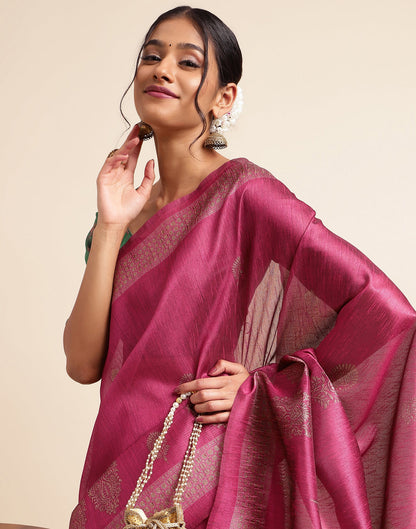Pink Silk Digital Printed Saree
