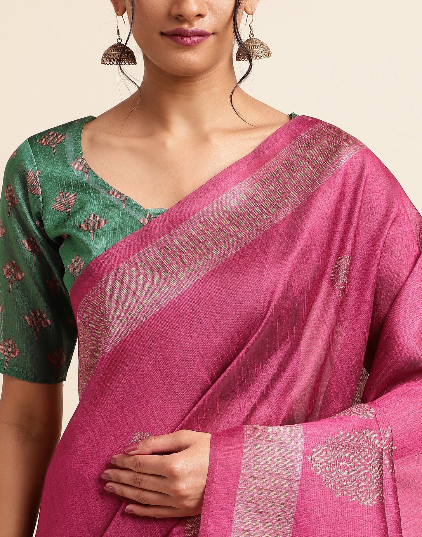 Pink Silk Digital Printed Saree