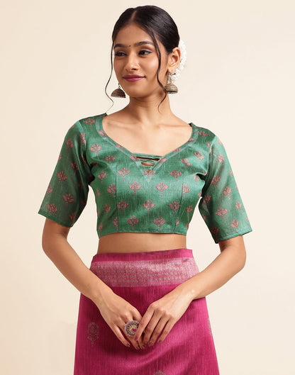 Pink Silk Digital Printed Saree