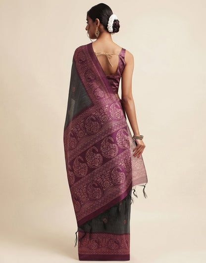 Grey Silk Digital Printed Saree