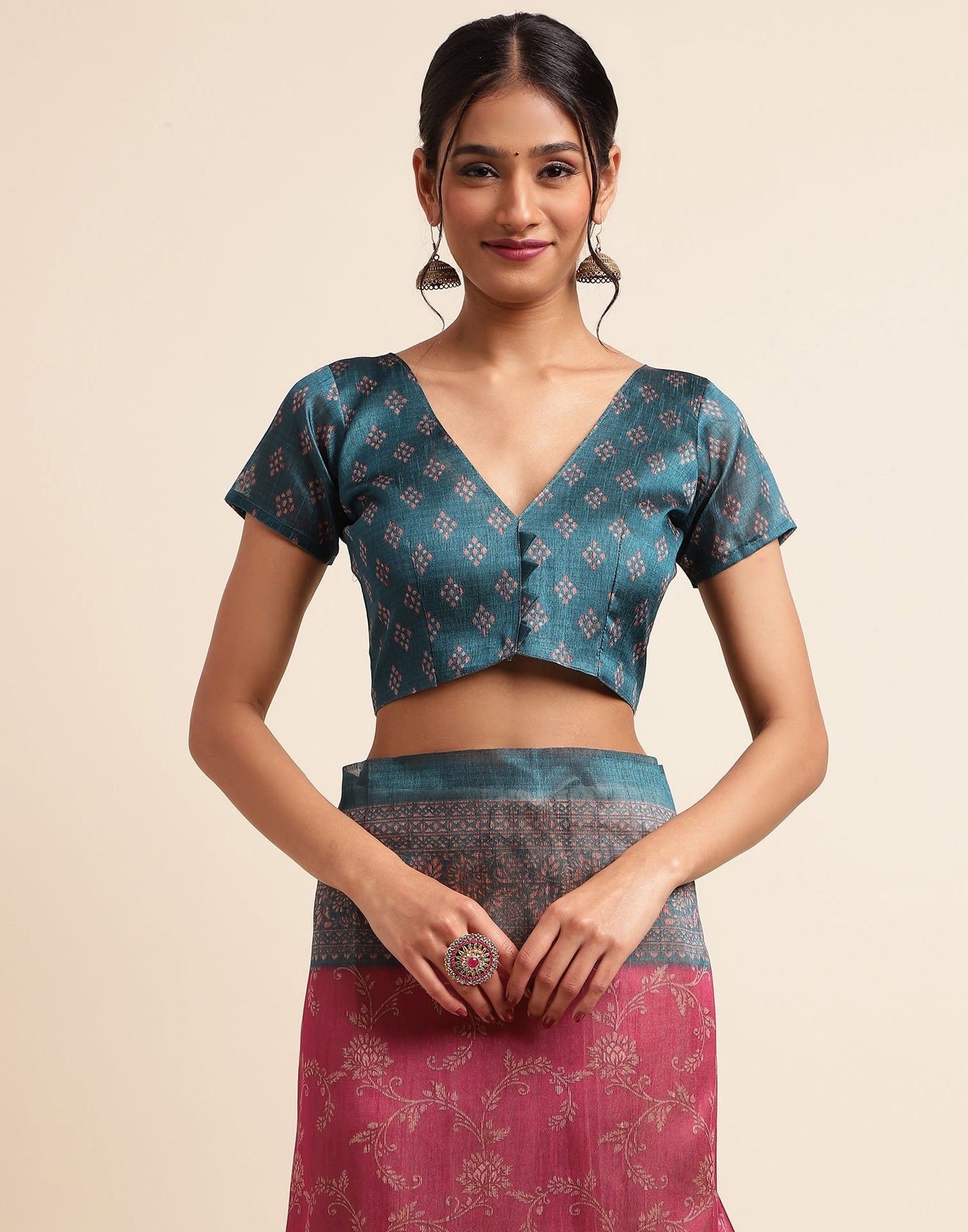 Pink Silk Digital Printed Saree